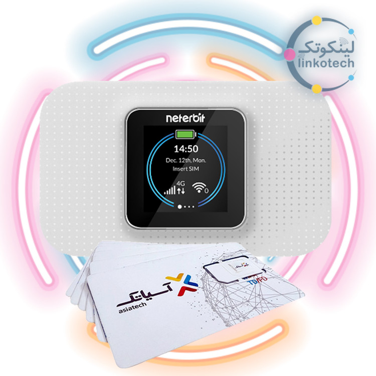 مودم LTE قابل حمل نتربیت مدلNWR-940X به همراه سیم کارت و سرویس 6 ماهه 300 گیگ آسیاتک