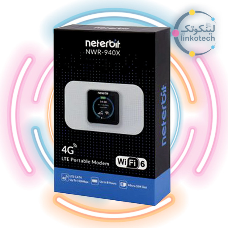 مودم LTE قابل حمل نتربیت مدلNWR-940X به همراه سیم کارت و سرویس 6 ماهه 300 گیگ آسیاتک