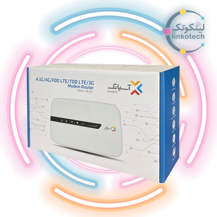 مودم 4G/TD-LTE آسیاتک مدلML361 به همراه سیمکارت و 500 گیگ اینترنت یکساله